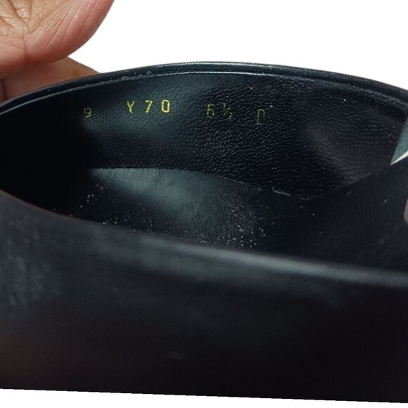 Salvatore Ferragamo Leather Slingback Heels With Contrast Sole  black/white 6.5 - Picture 10 of 13